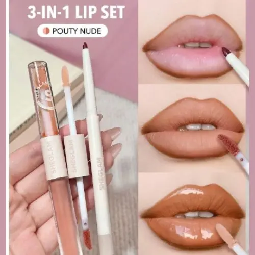 kit labial sheglam 3 en 1 gloss, labial y delineador kit labial sheglam 3 en 1 gloss, labial y delineador
