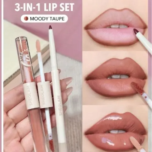 kit labial sheglam 3 en 1 gloss, labial y delineador kit labial sheglam 3 en 1 gloss, labial y delineador